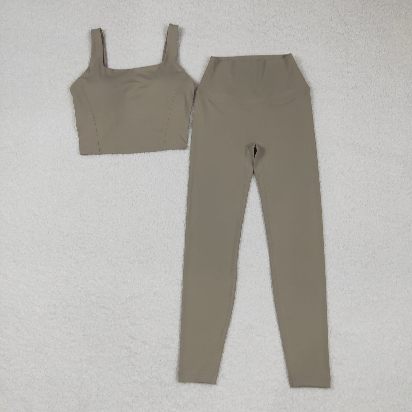 USA Shop Adult Women Strap Vest Tops Pants Yoga Active Olive Set
