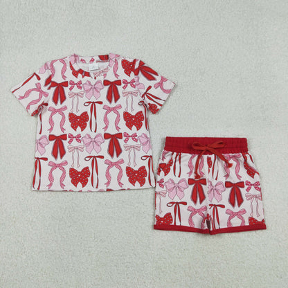 Sibling Baby Girls Kids Hearts Bows Zipper Romper Hoodie Shirt Set Valentine's Clothes