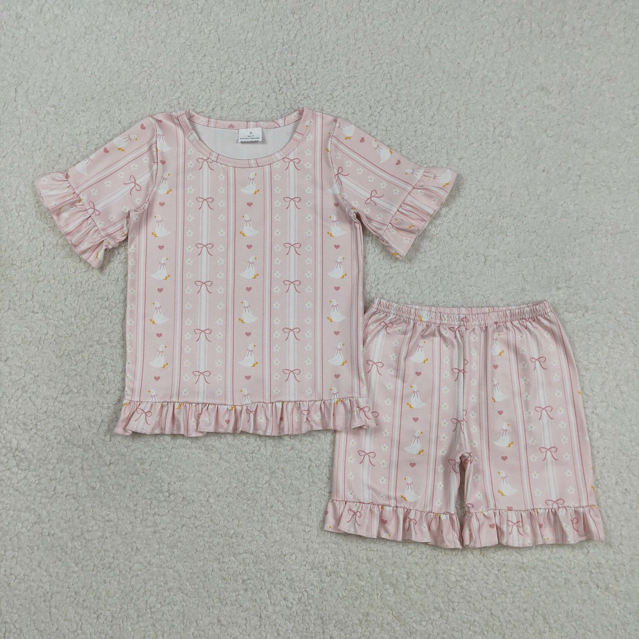 Sibling Baby Girls Short Sleeves Bows Shirts Shorts Summer Clothes Sets