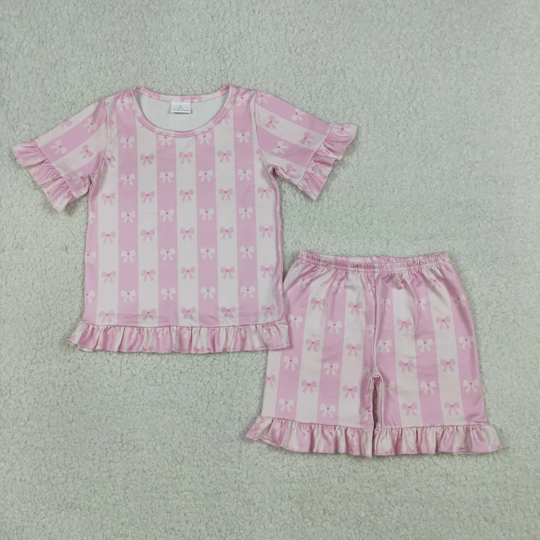 Sibling Baby Girls Kids Short Sleeves Shirts Shorts Sets Flower Bows Goose Pajamas Clothes