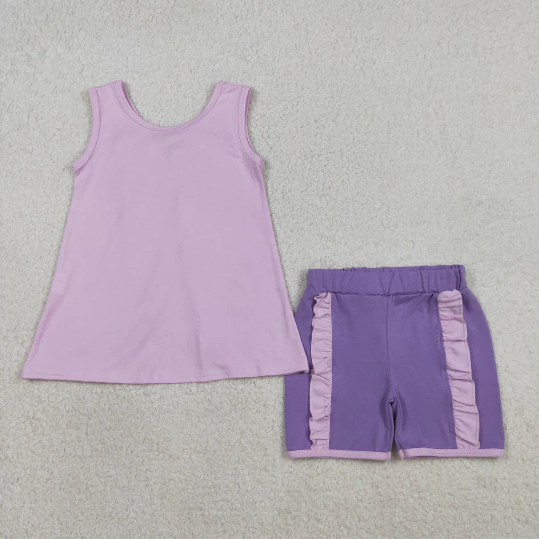 RTS Sibling Baby Girls Kids Back Bows Tops Ruffle Shorts Summer Sets Cotton Clothes