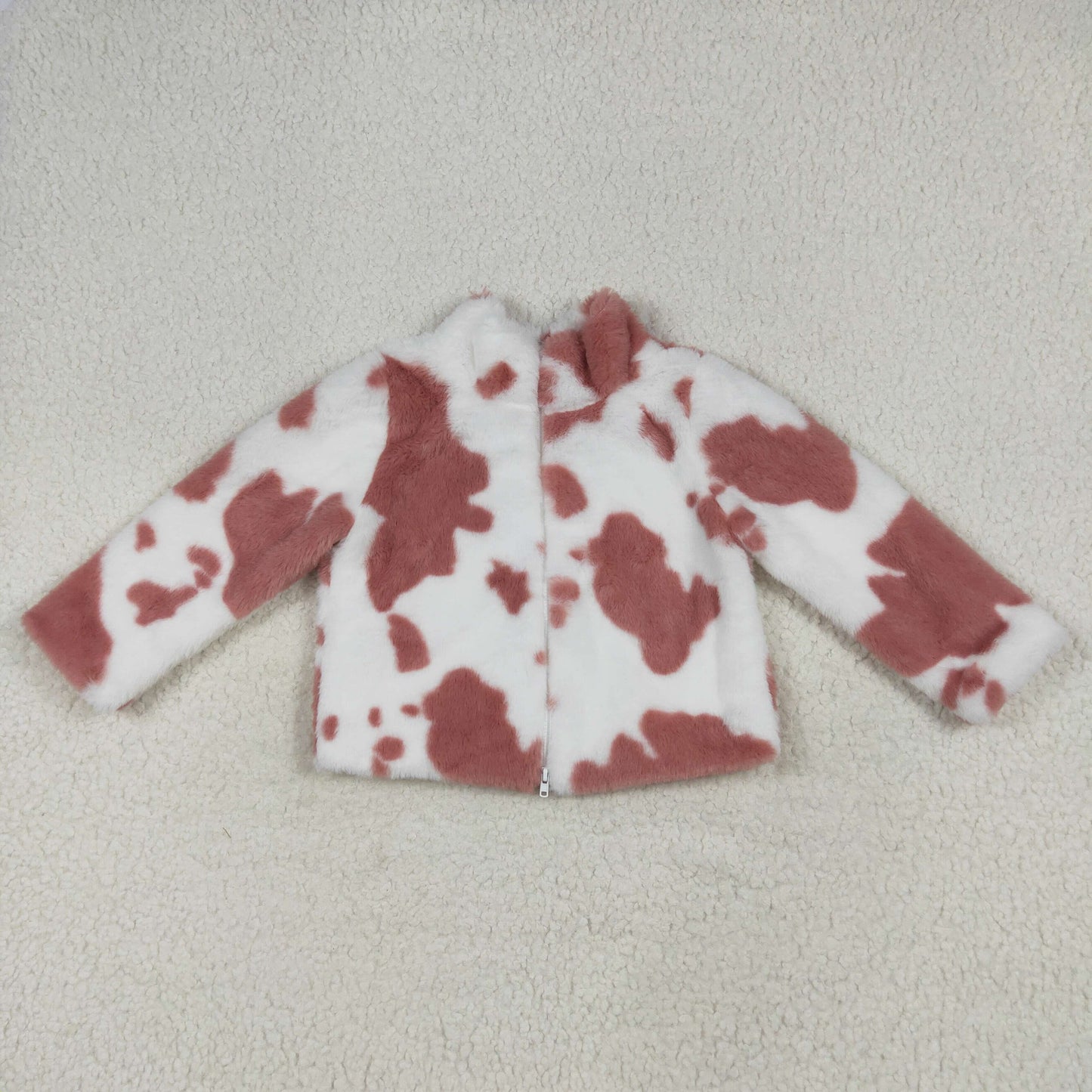 USA Shop Baby Girls Long Sleeves Western Cow Print Zipper Cardigan Jacket Clothes