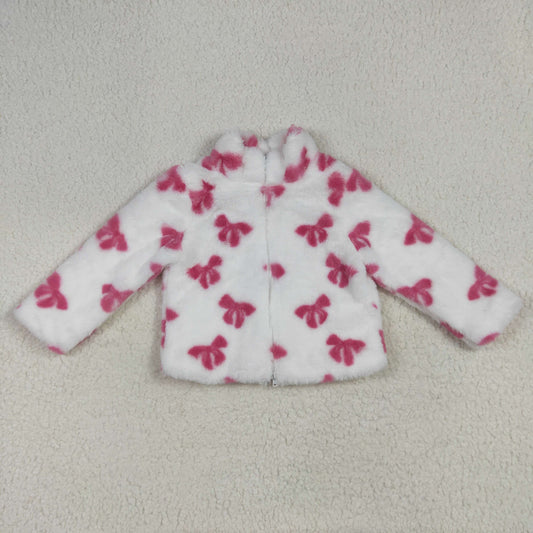 USA Shop Baby Girls Long Sleeves Pink Bows Zipper Cardigan Jacket Clothes