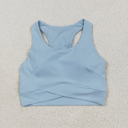 USA Shop Adult Women Blue Sleeveless Yoga Active Vest Tops Clothes