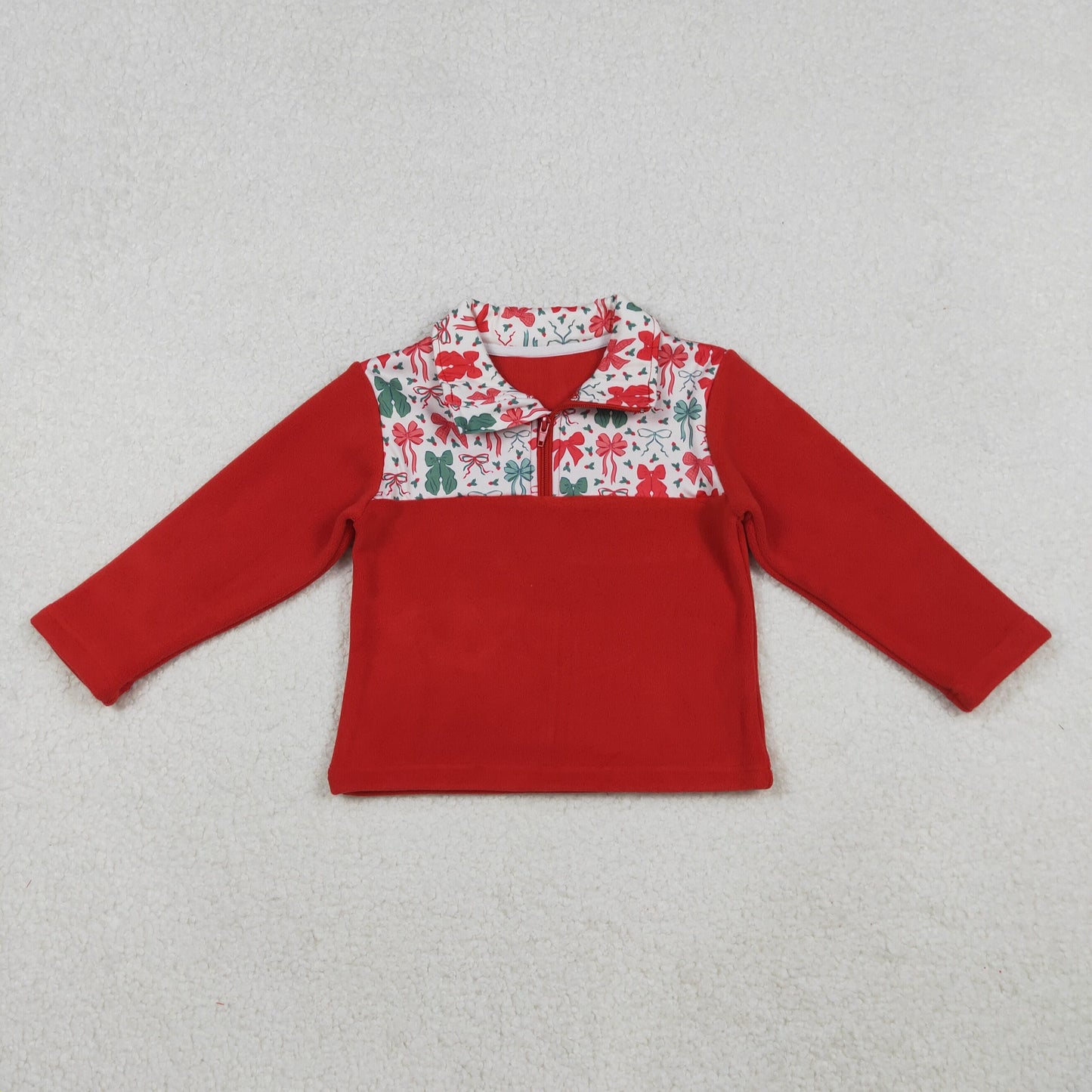 RTS Sibling Baby Boys Girls Long Sleeves Camo Hearts Bows Santa Print Zipper Fleece Pullovers Shirts Tops