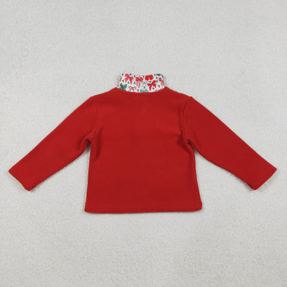 RTS Sibling Baby Boys Girls Long Sleeves Camo Hearts Bows Santa Print Zipper Fleece Pullovers Shirts Tops