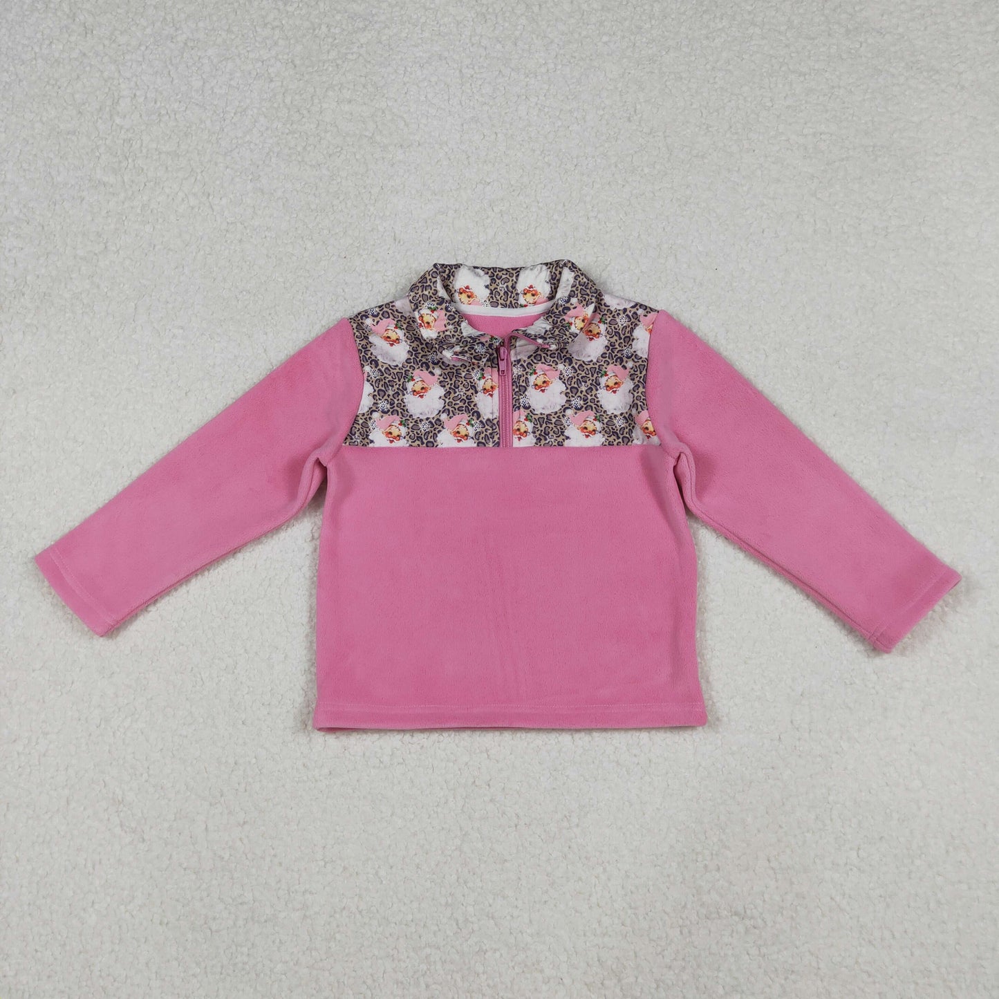 RTS Sibling Baby Boys Girls Long Sleeves Camo Hearts Bows Santa Print Zipper Fleece Pullovers Shirts Tops