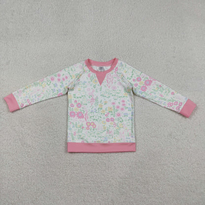 Sibling Baby Girls Kids Long Sleeves Flower Yoga Active Shirts Tops
