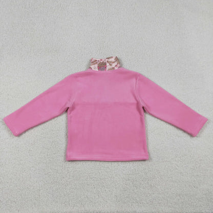 RTS Sibling Baby Boys Girls Long Sleeves Camo Hearts Bows Santa Print Zipper Fleece Pullovers Shirts Tops