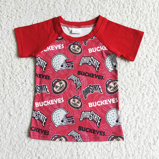 Promotion Baby Boy Red Short Sleeve Team Shirt