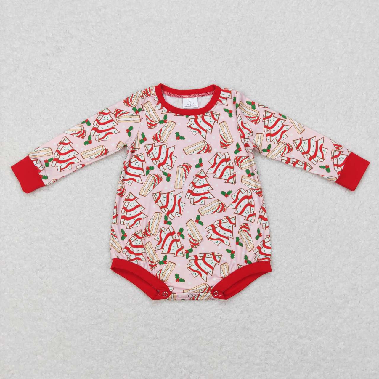 USA Shop Baby Girls Infant Long Sleeves Christmas Cakes Bubble Romper