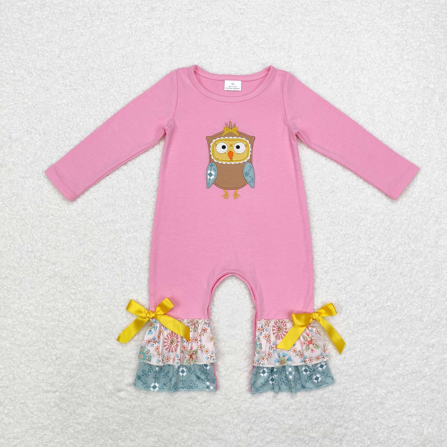 USA Shop Baby Girls Owl Ruffle Romper Pink Clothes