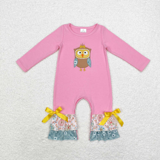 USA Shop Baby Girls Owl Ruffle Romper Pink Clothes