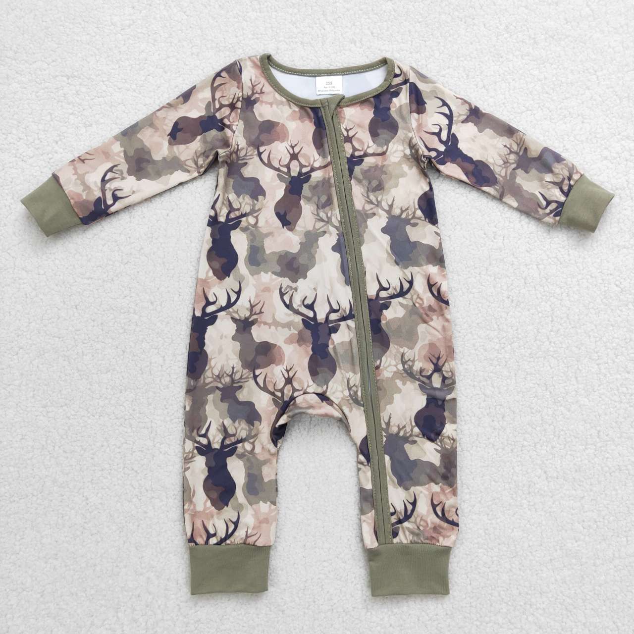 USA Shop Baby Boys Infant Long Sleeves Camo Deer Zipper Romper