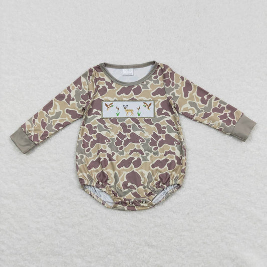 USA Shop Baby Boys Infant Long Sleeves Embroidery Ducks Deer Camo Hunting Romper
