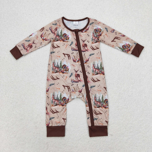 USA Shop Baby Boys Infant Long Sleeves Deer Zipper Bamboo Hunting Romper