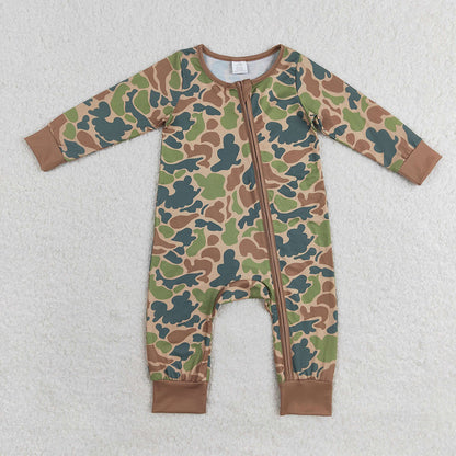 USA Shop Baby Boys Infant Long Sleeves Camo Zipper Bamboo Romper