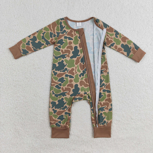 USA Shop Baby Boys Infant Long Sleeves Camo Zipper Bamboo Romper