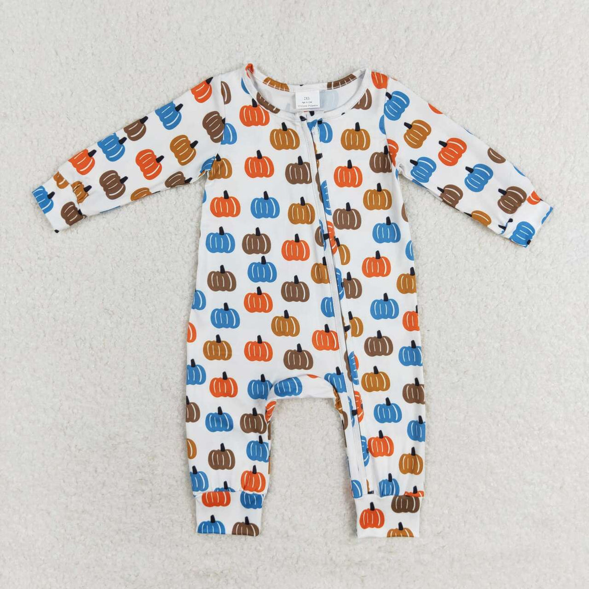 Baby Boy Girl Long Sleeves Pumpkins Zipper Sleeper Romper Sibling Fall Clothes