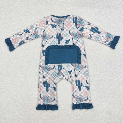 USA Shop Baby Girls Infant Western Cactus Aztec Bamboo Zipper Romper