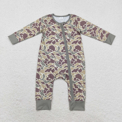 USA Shop Baby Boys Infant Long Sleeves Camo Zipper Bamboo Romper