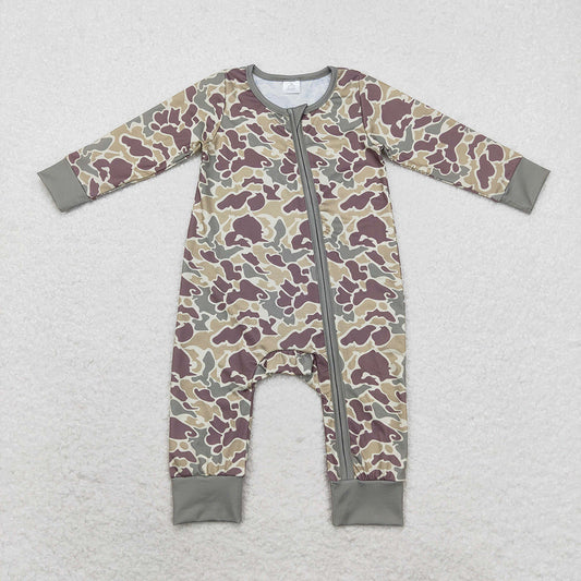 USA Shop Baby Boys Infant Long Sleeves Camo Zipper Bamboo Romper