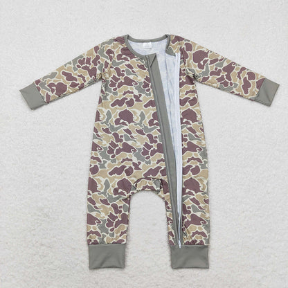 USA Shop Baby Boys Infant Long Sleeves Camo Zipper Bamboo Romper