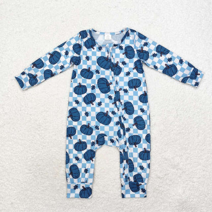 Baby Boy Girl Long Sleeves Pumpkins Zipper Sleeper Romper Sibling Fall Clothes