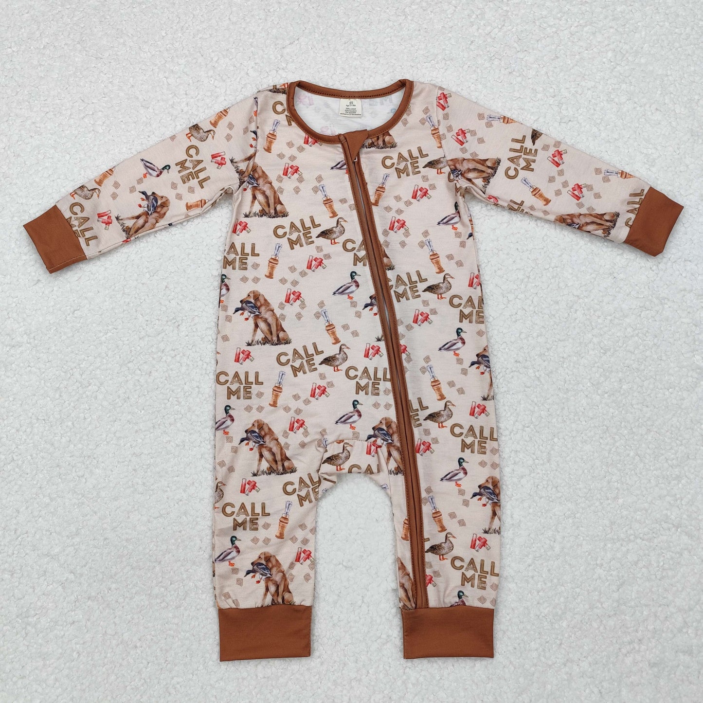 USA Shop Baby Boys Infant Long Sleeves Ducks Zipper Bamboo Hunting Romper