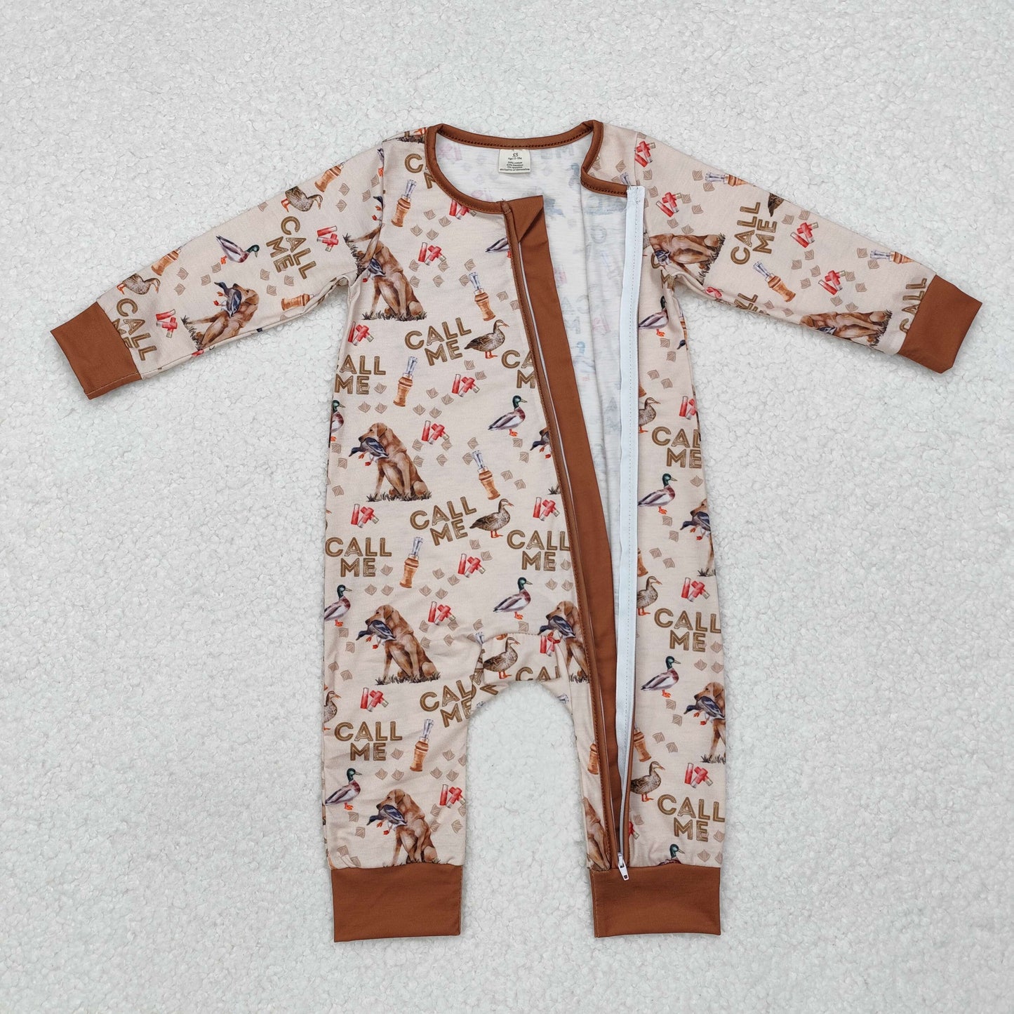 USA Shop Baby Boys Infant Long Sleeves Ducks Zipper Bamboo Hunting Romper