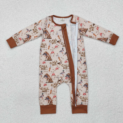 USA Shop Baby Boys Infant Long Sleeves Ducks Zipper Bamboo Hunting Romper