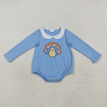 Baby Boy Girl Long Sleeves Embroidery turkey Sibling Romper Set Thanksgiving Clothes