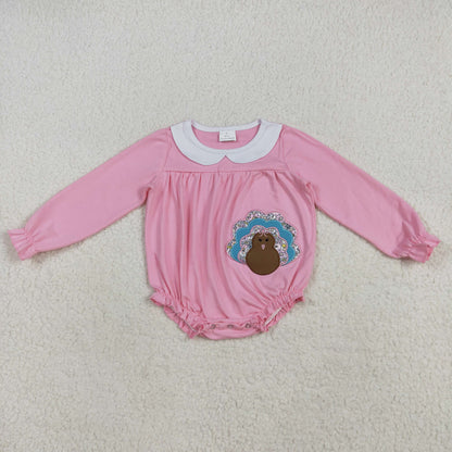 Baby Boy Girl Long Sleeves Embroidery turkey Sibling Romper Set Thanksgiving Clothes