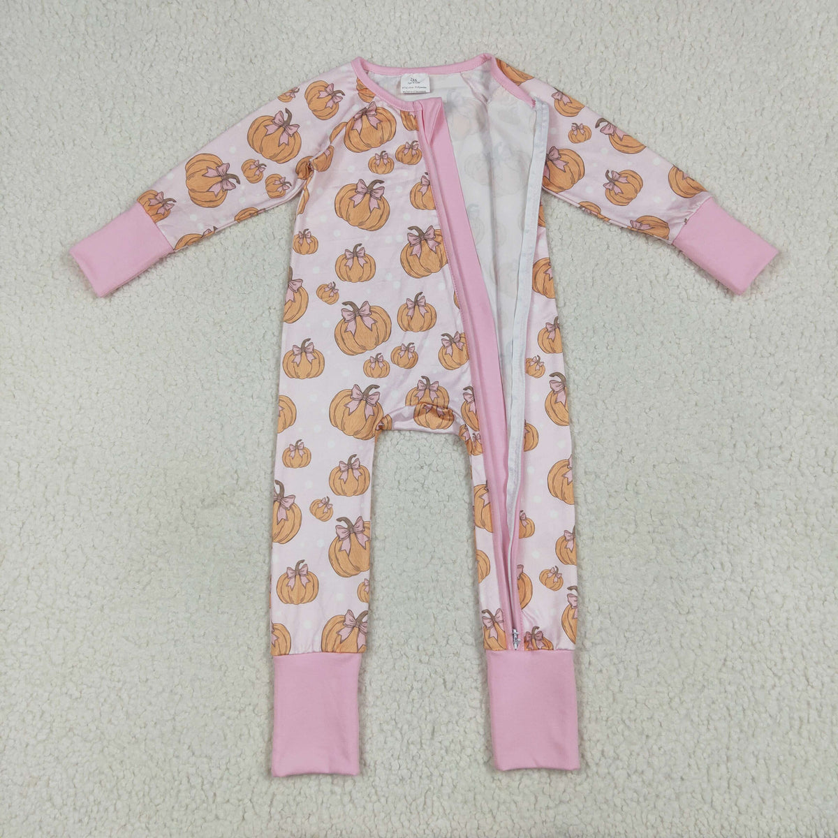 Sibling Baby Boys Girls Kids Fall Pumpkins Two-way Zipper Footie Sleeper Rompers