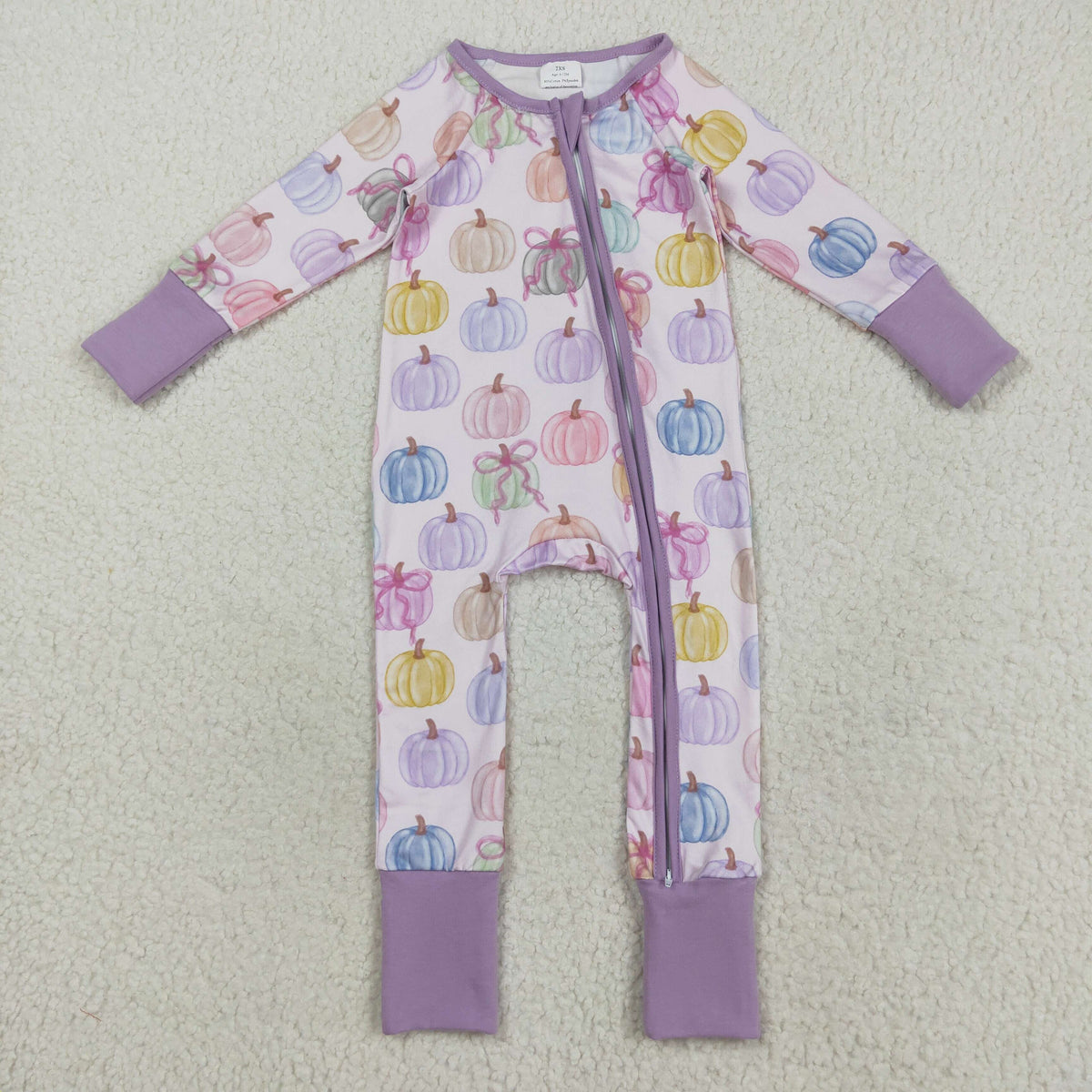 Sibling Baby Boys Girls Kids Fall Pumpkins Two-way Zipper Footie Sleeper Rompers