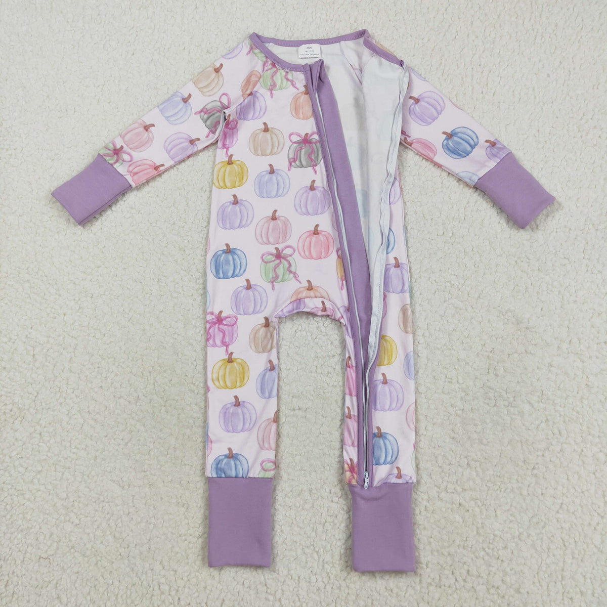 Sibling Baby Boys Girls Kids Fall Pumpkins Two-way Zipper Footie Sleeper Rompers