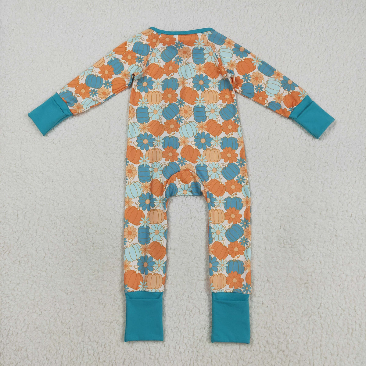 Sibling Baby Boys Girls Kids Fall Pumpkins Two-way Zipper Footie Sleeper Rompers