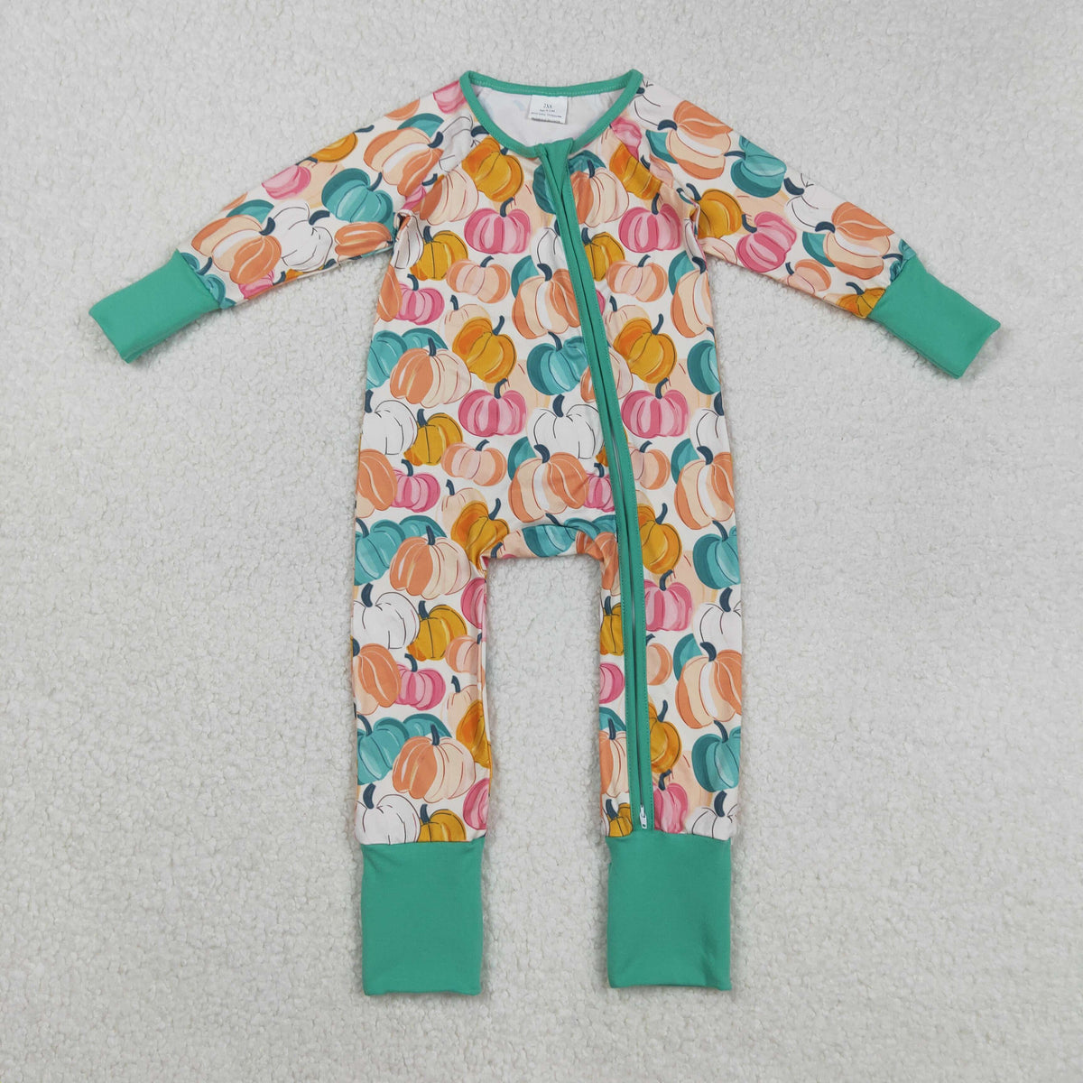 Sibling Baby Boys Girls Kids Fall Pumpkins Two-way Zipper Footie Sleeper Rompers
