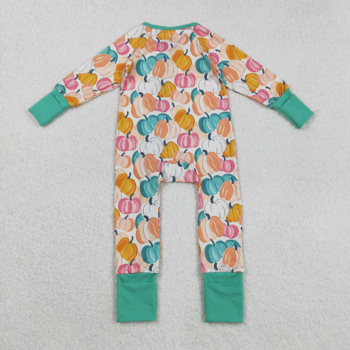 Sibling Baby Boys Girls Kids Fall Pumpkins Two-way Zipper Footie Sleeper Rompers