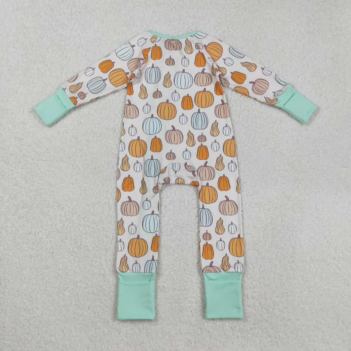 Sibling Baby Boys Girls Kids Fall Pumpkins Two-way Zipper Footie Sleeper Rompers