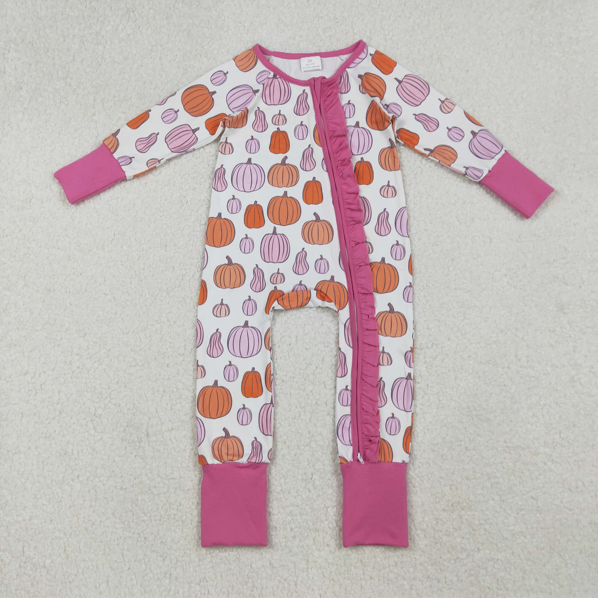 Sibling Baby Boys Girls Kids Fall Pumpkins Two-way Zipper Footie Sleeper Rompers