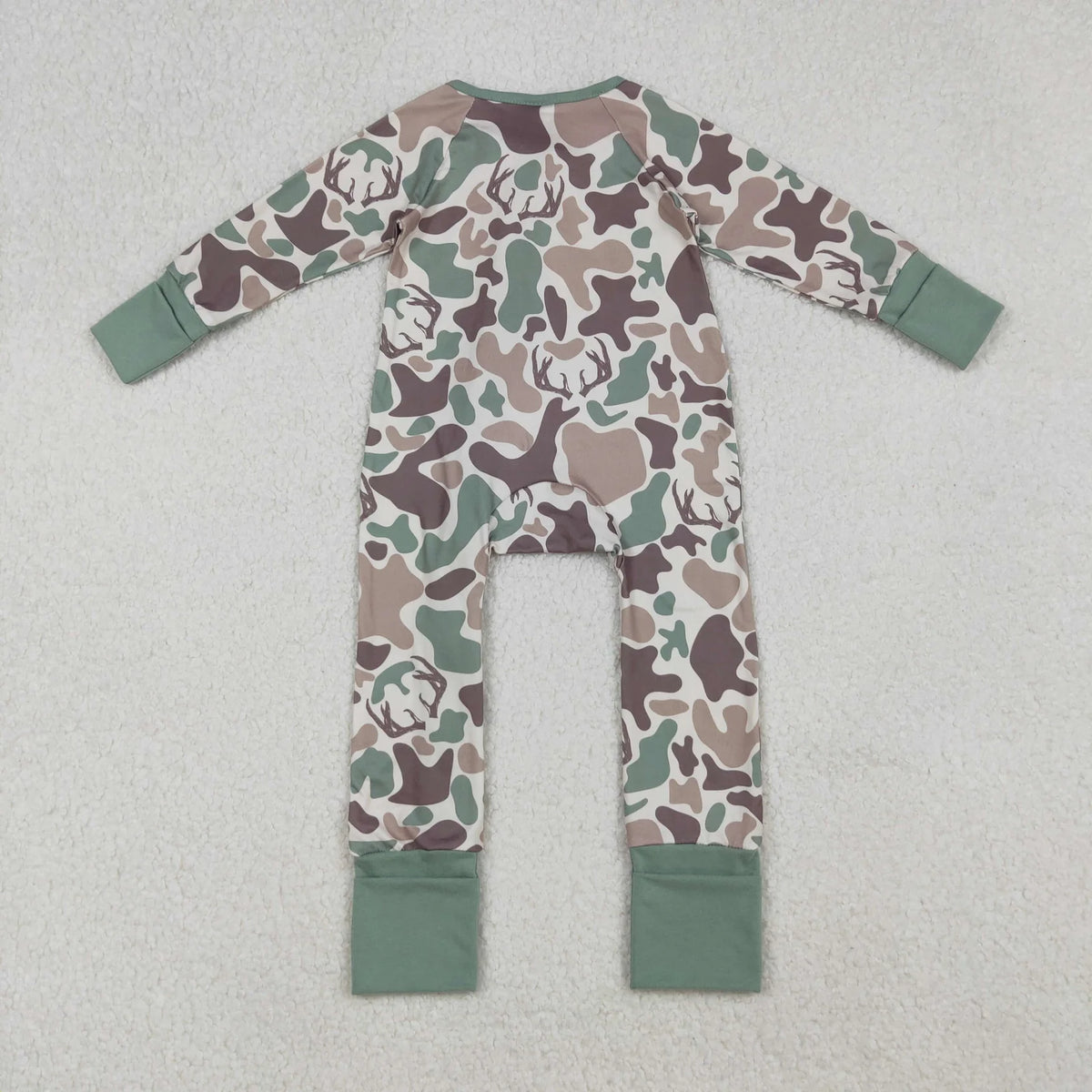 USA Shop Baby Boy Infant Long Sleeves Deer Camo Zipper Footie Romper Hunting Clothes