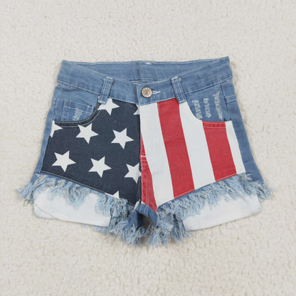USA Shop Baby Girls Kids Stars Stripes 4th of July Denim Shorts Bottom