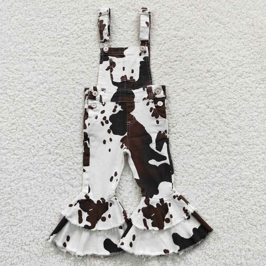 USA Shop Baby Girls Kids Western Cow Print Overall Jumpsuit