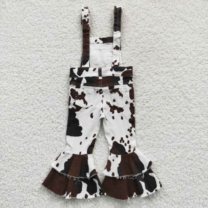 USA Shop Baby Girls Kids Western Cow Print Overall Jumpsuit