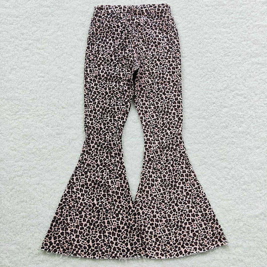 USA Shop Adult Women Leopard Denim Bell Pants Jeans Clothes