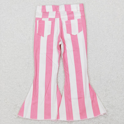 USA Shop Baby Girls Kids Pink Stripes Denim Bell Pants Jeans