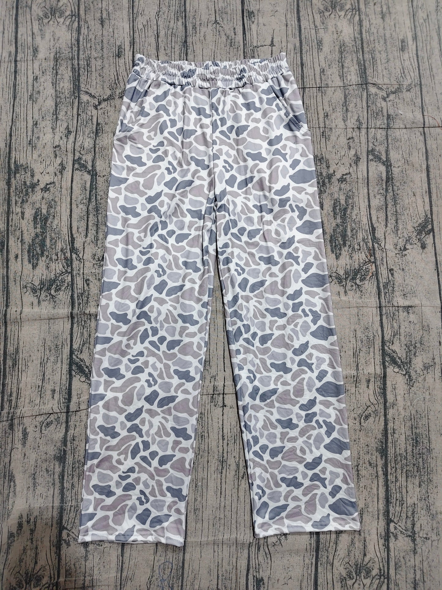 Preorder Adult Women Pockets Pants Southern Grey Camo Bottom