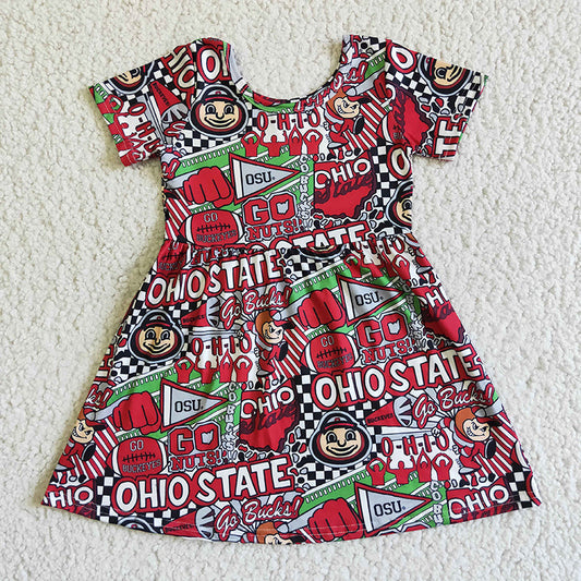 Promotion Baby Girl Short Sleeves Team Dress Clothes
