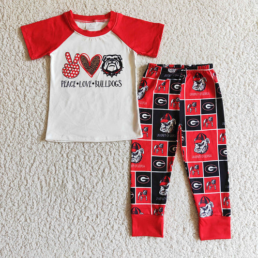Promotion Baby Boys Kids Red Short Sleeves Shirt Pockets Pants Team Outfit